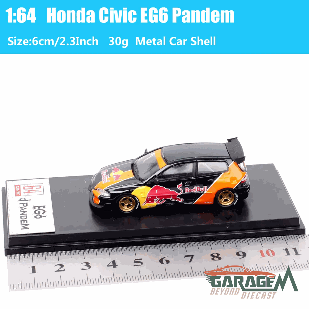 Honda Civic EG6 Pandem Red Bull Rally Racing Die-Cast Model