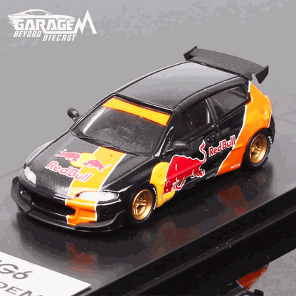 Honda Civic EG6 Pandem Red Bull Rally Racing Die-Cast Model