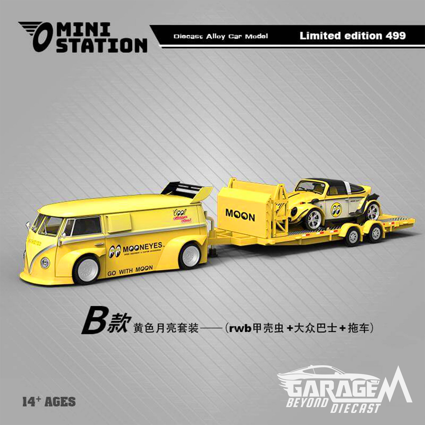 VW Van Beetle Targa Mooneyes T1 Trailer Series Black