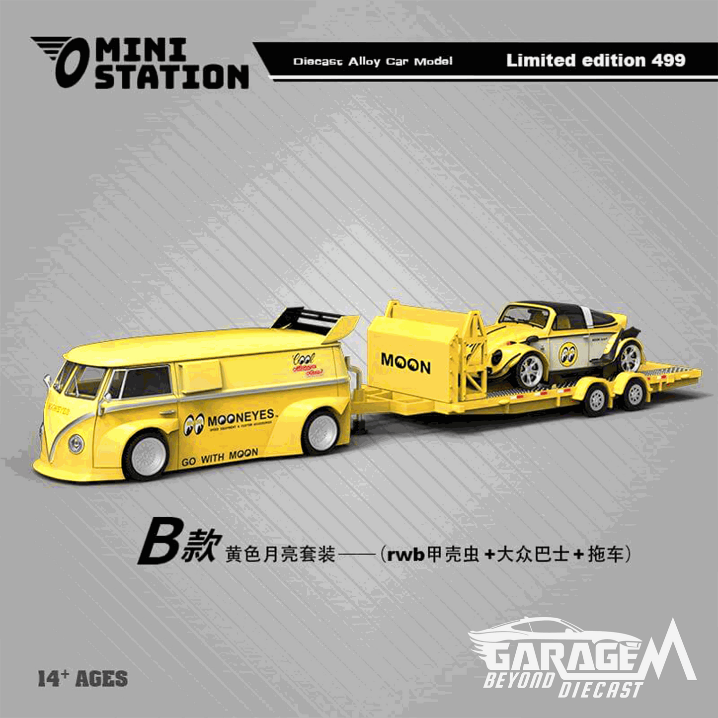 VW Van Beetle Targa Mooneyes T1 Trailer Series Black by Mini Station