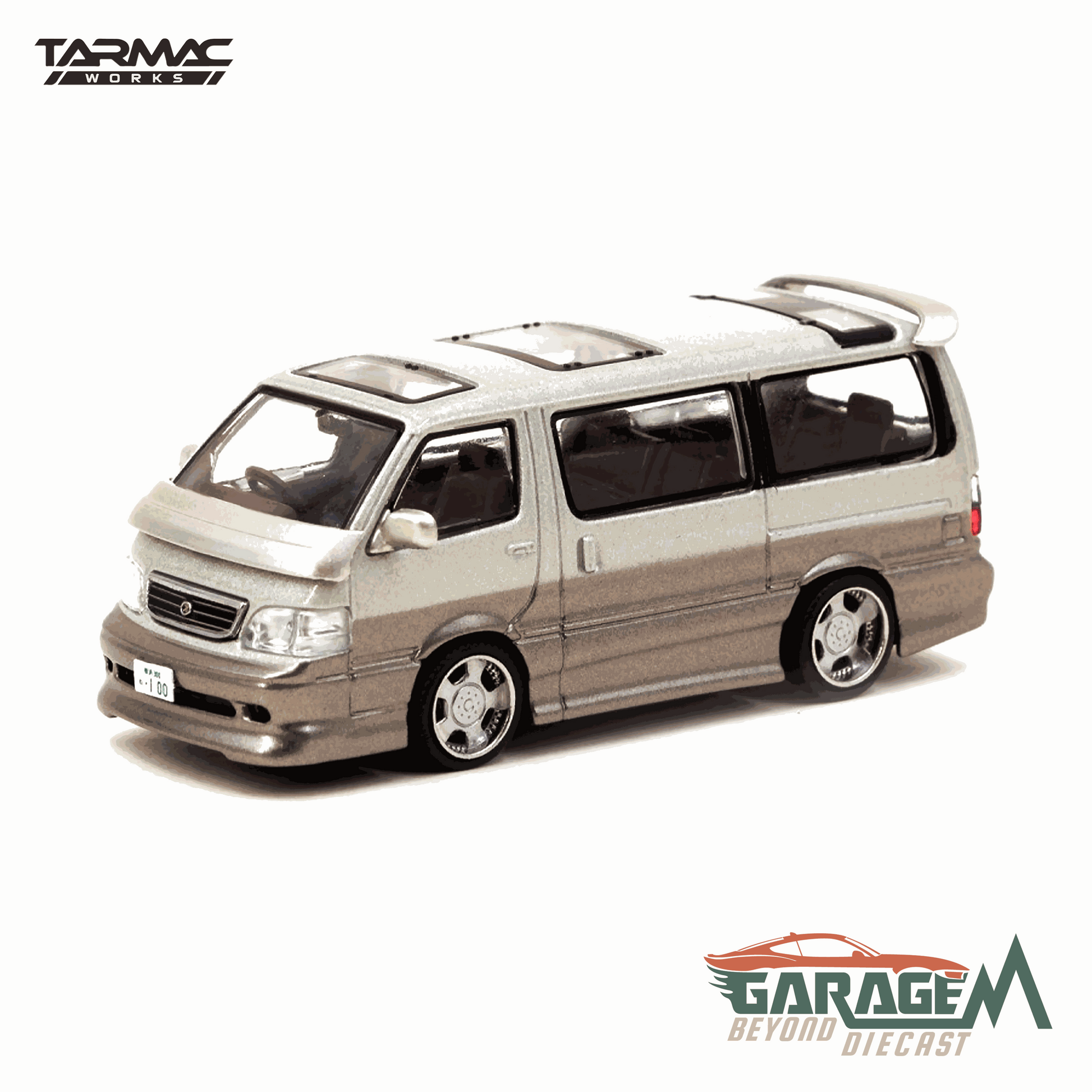 Toyota Hiace Wagon Silver/Brown - Tarmac Works from Garage Mekanik