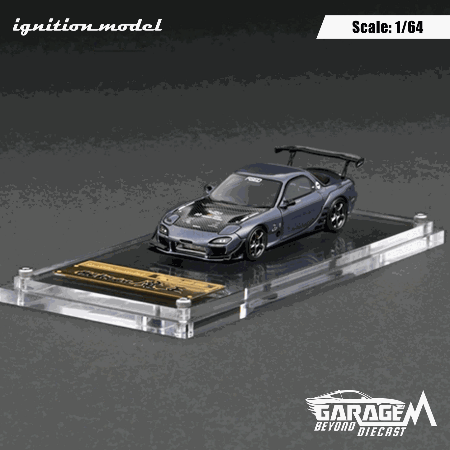 Mazda RX-7: FD3S FEED Gun Metallic 1/64 Scale Model by Igntion Model