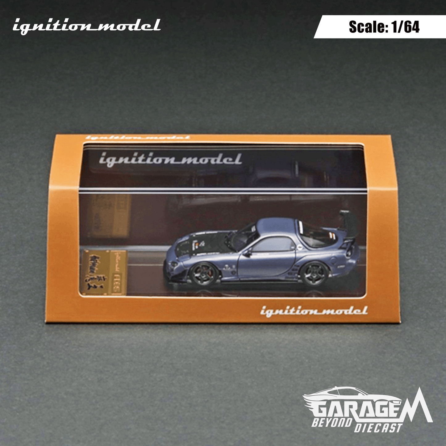 Mazda RX-7: FD3S FEED Gun Metallic 1/64 Scale Model by Igntion Model